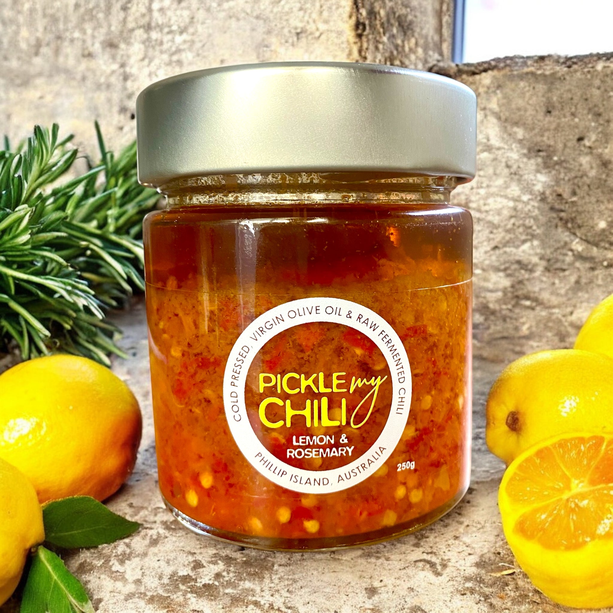 Cold Pressed Extra Virgin Fermented Italian chili oil - Lemon & Rosemary
