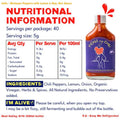 Julia Birdseye Peppers with Lemon & Bay Hot Sauce  Usage Chart by Pickle My Chili